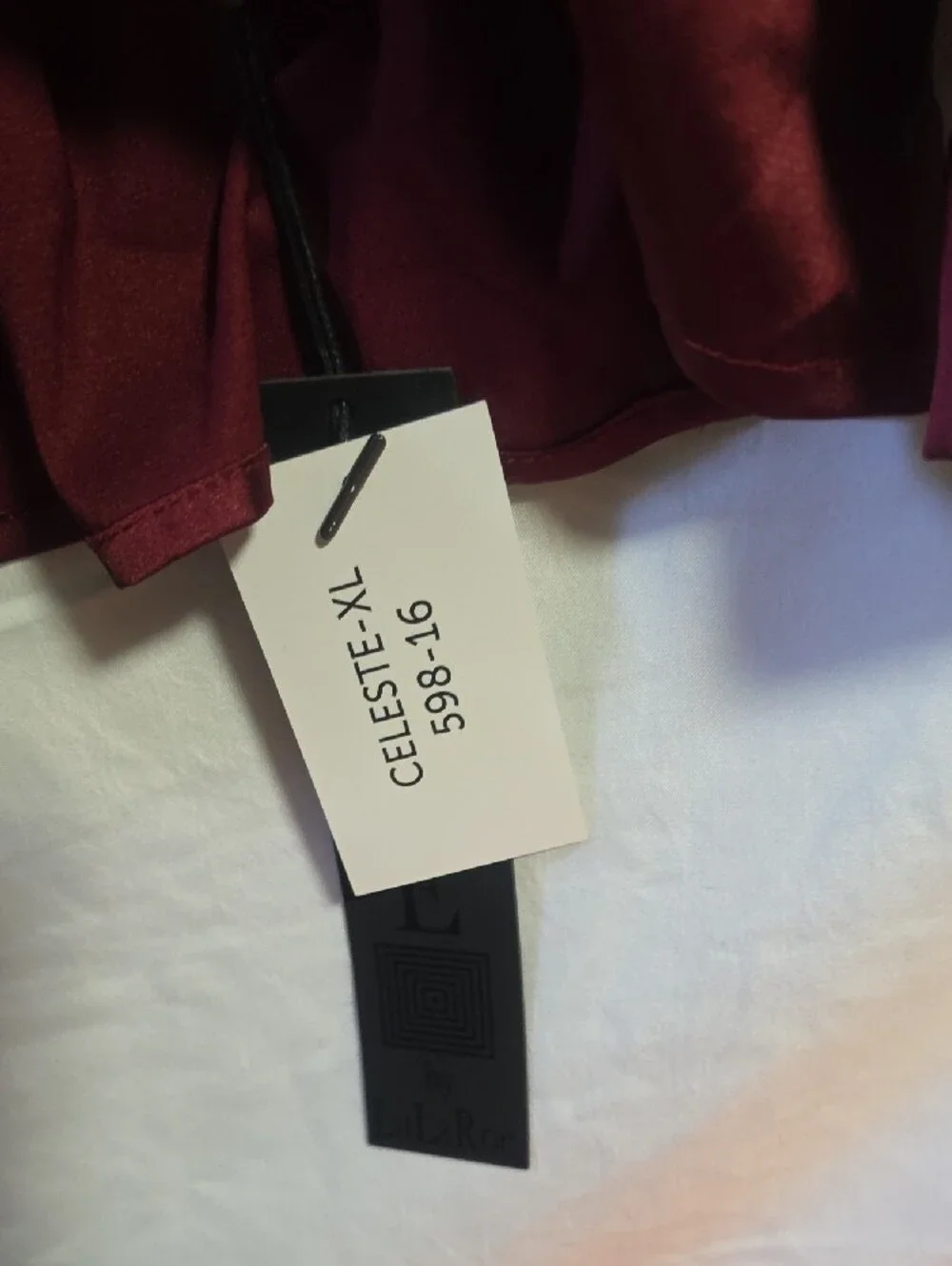LuLaRoe Celeste Satin Button-Front Blouse - Wine
